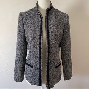 Emma James Zip Up Navy Tweed Jacket